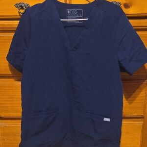 Figs Navy Short Sleeve Scrub Top